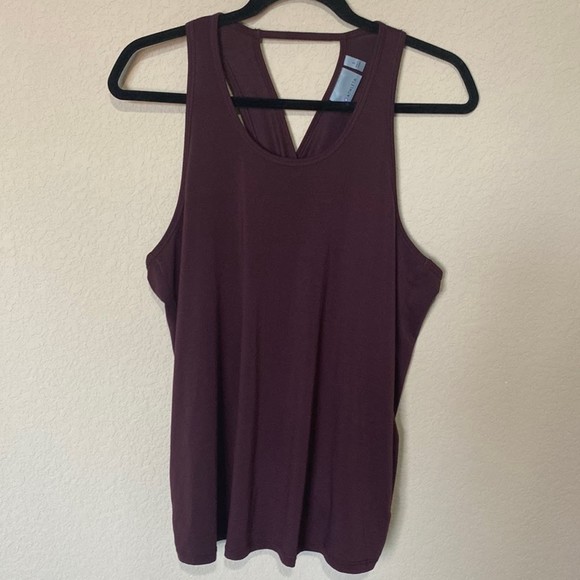 Athleta Essence Purple Tie Back Split Back Open Back Criss Cross Tank S - Picture 3 of 9